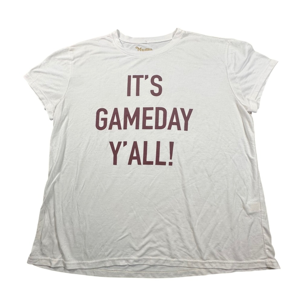 Mumu Mellow Women's Small It's‎ Gameday Y'All sports ladies T Shirt